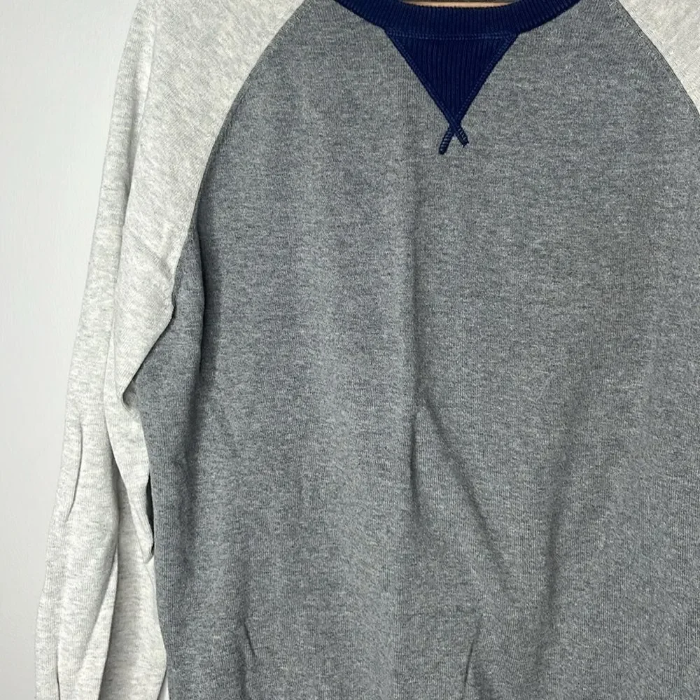 Men’s Large JCrew Grey Navy Colorblock Sweater
